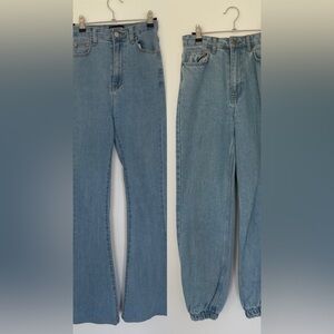 TWO (2) pairs of Pretty Little Thing blue jeans